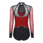 Prism Rhinestone Mesh-Sleeve Performance Leotard