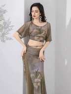 Belly Dance Practice Set | Batwing Top & Flare Pants