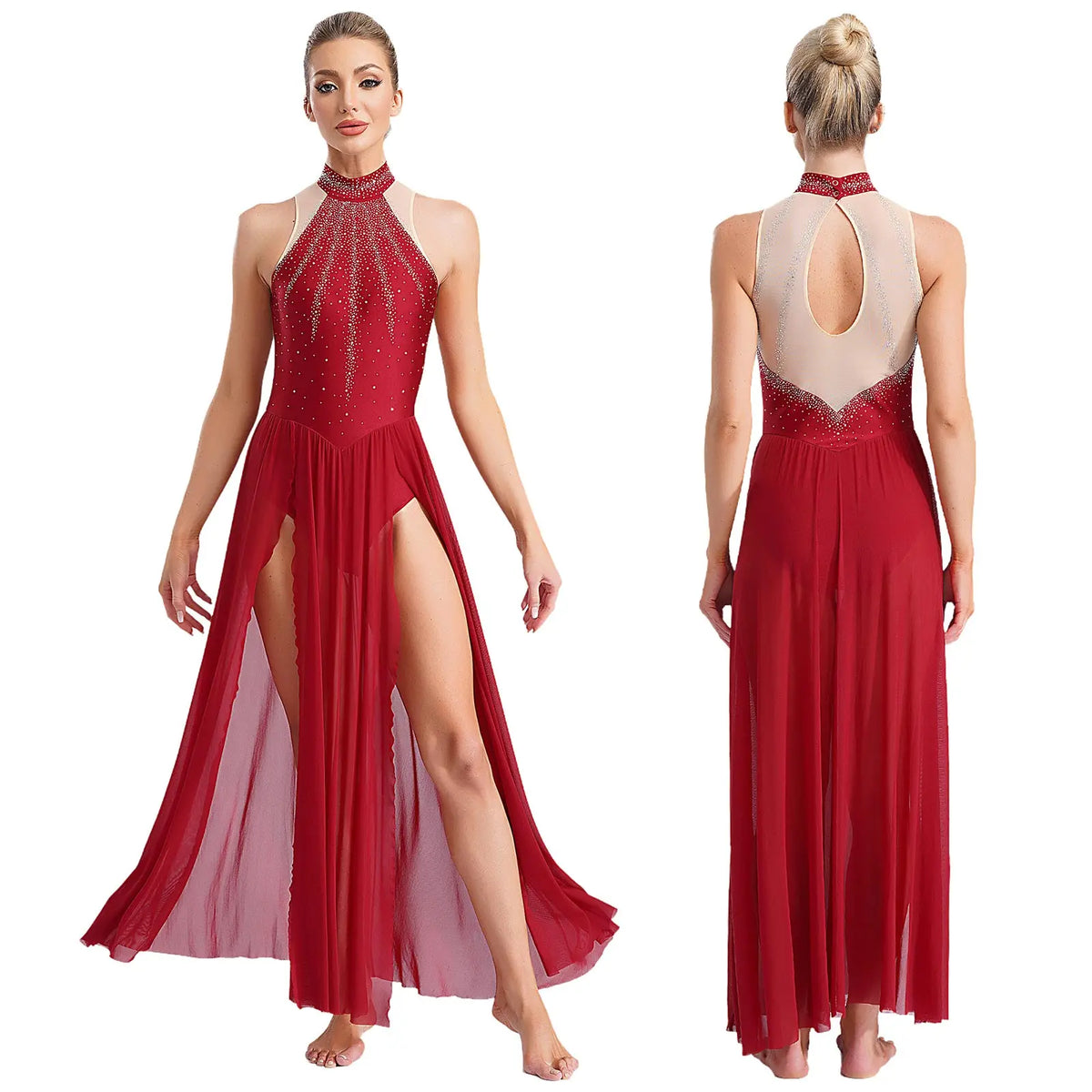 Lyrical Dance Dress | Split Mesh Skirt