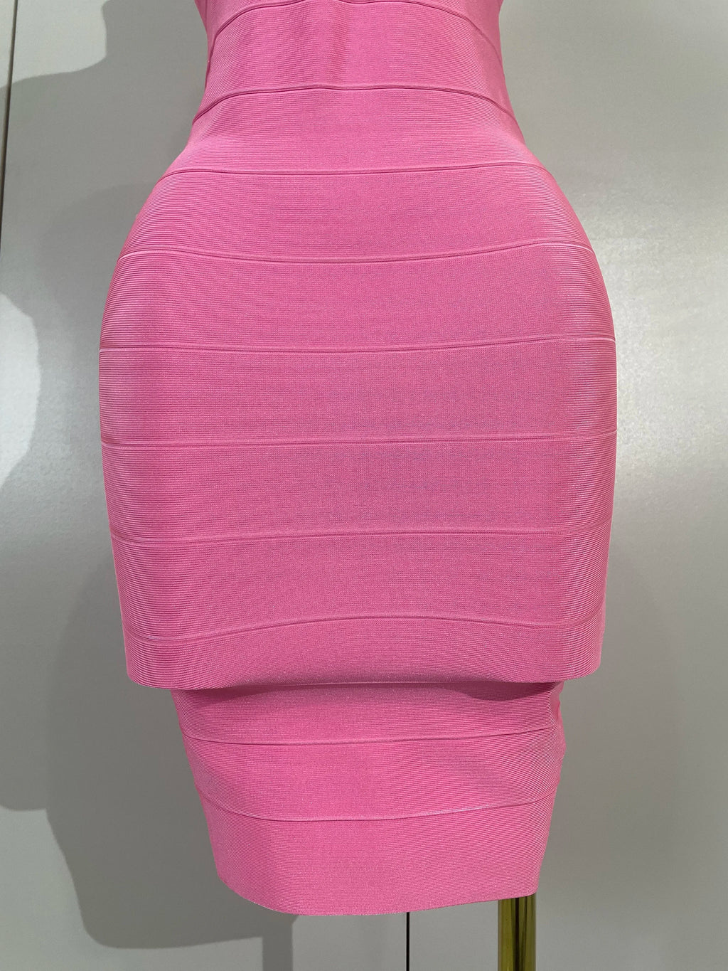 Scoop-Neck Bandage Mini Dress | Bodycon | Hot Pink
