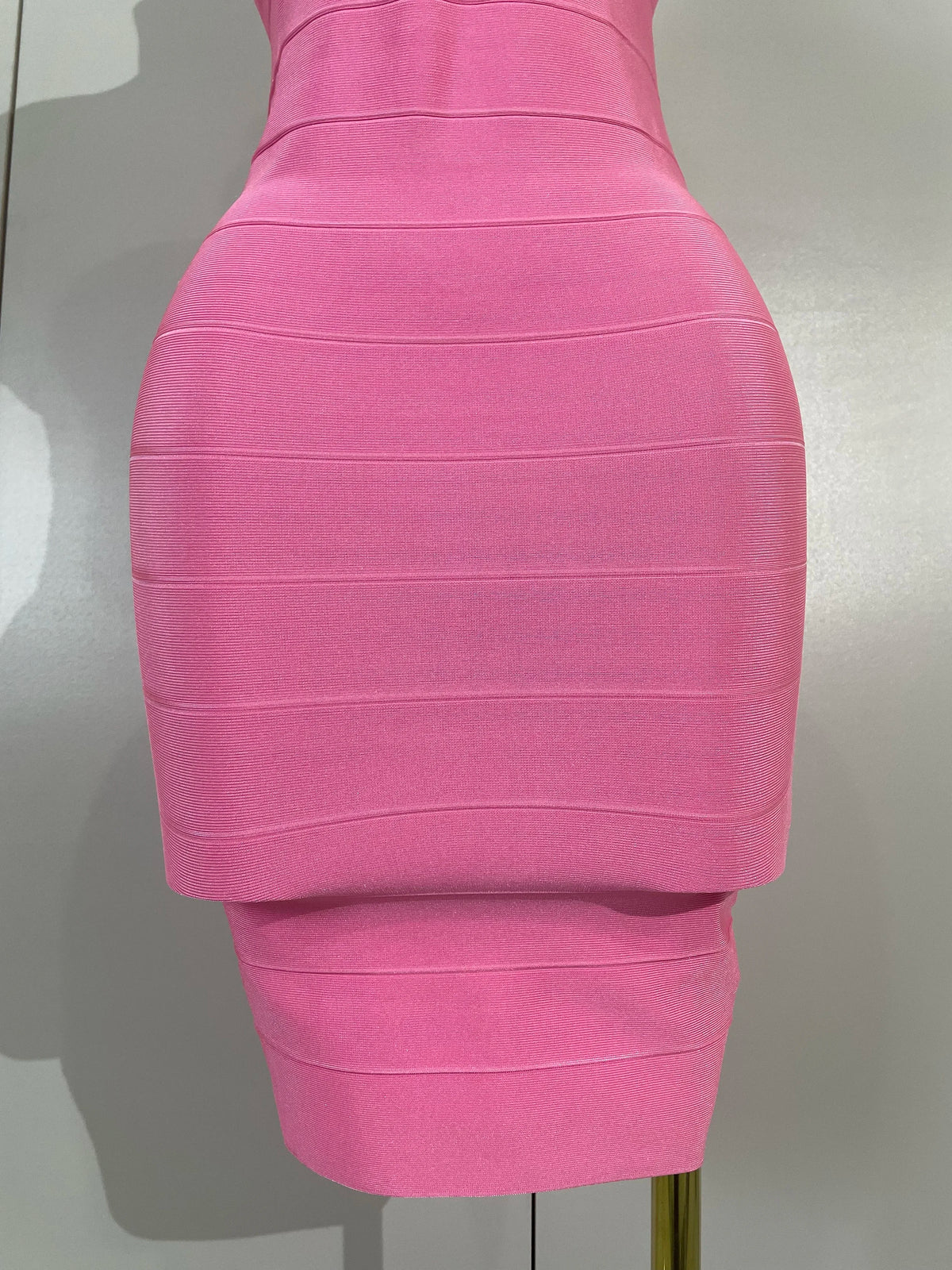 Scoop-Neck Bandage Mini Dress | Bodycon | Hot Pink