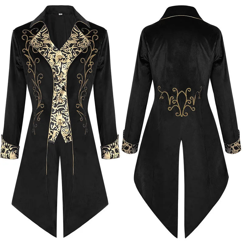 Steampunk Tailcoat | Gold Embroidery