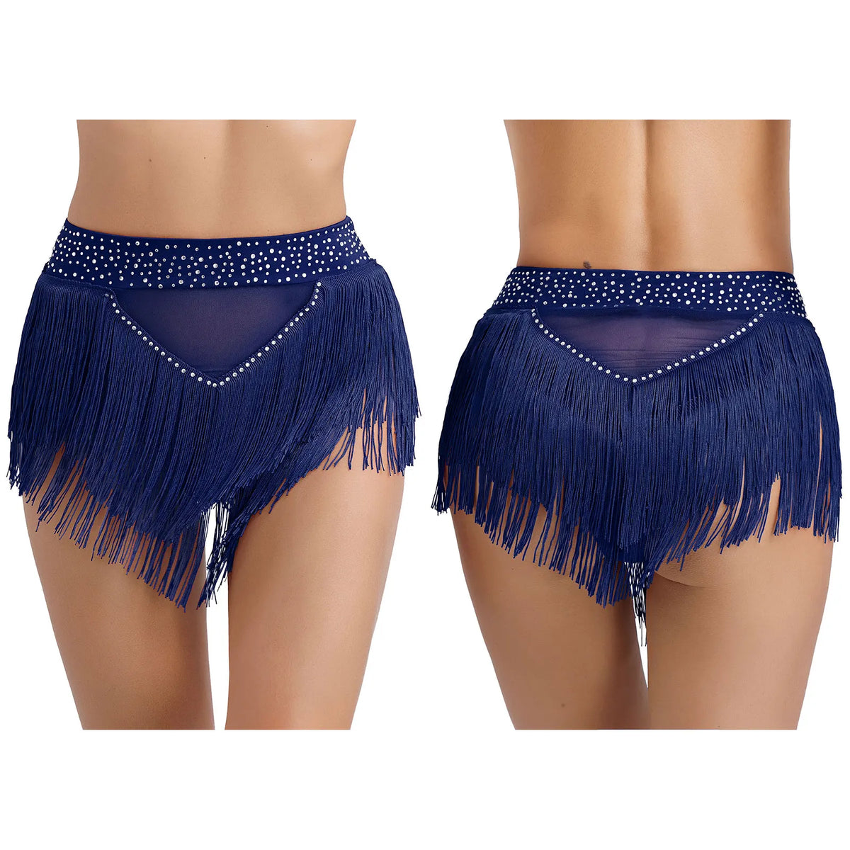 Belly Dance Shorts | Rhinestone Tassel | High Waist