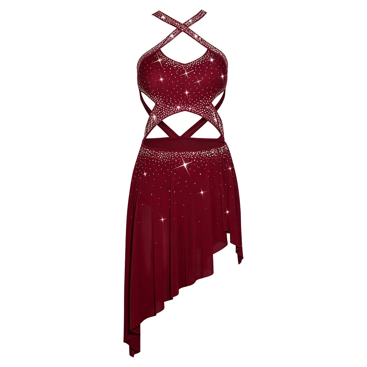 Aurora Rhinestone Ruched Dance Dress