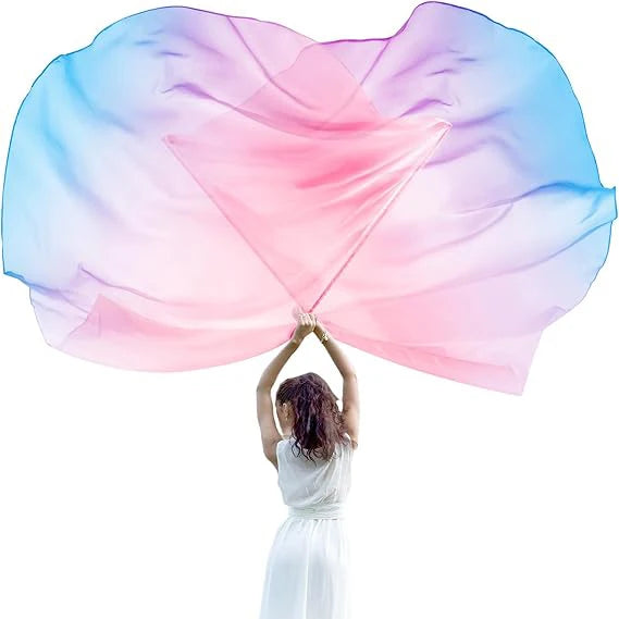 Praise Worship Dance Flags | Set of 2 | Silk Chiffon