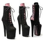 8-Inch Two-Tone Platform Ankle Boots
