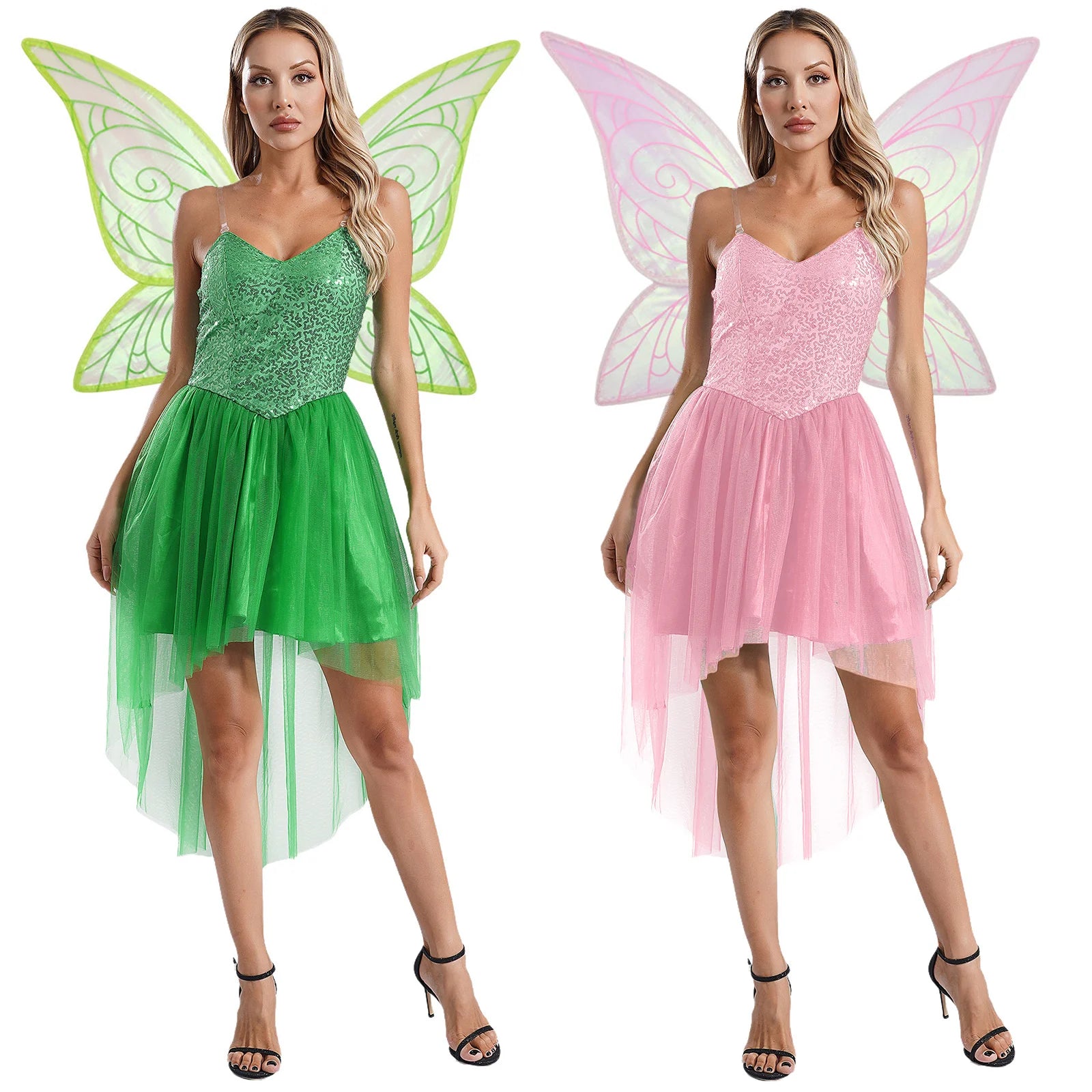 Fairy Costume Dress with Wings | Sequin Bodice | High-Low Tulle