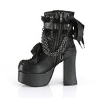 Gothic Chain Platform Ankle Boots | Lace-Up & Bow | Black & Red