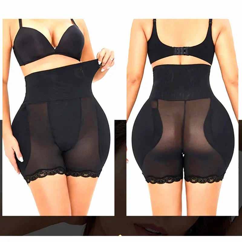 High-Waist Padded Hip Enhancer | Mesh Butt Lifter Shorts