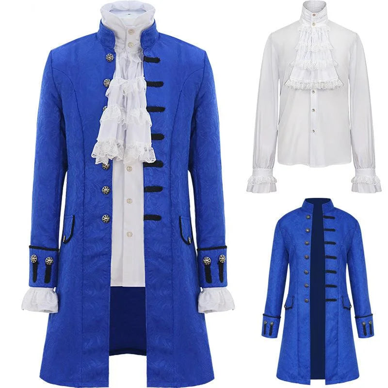 Victorian Steampunk Trench Coat & Shirt | Medieval Renaissance Costume | S–4XL