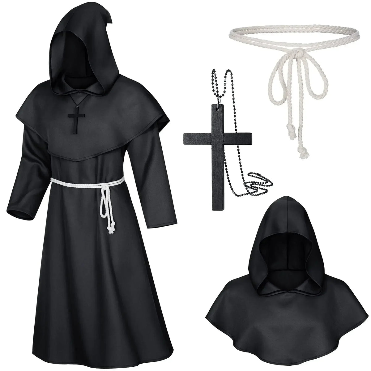 Hooded Monk Costume | Robe Set