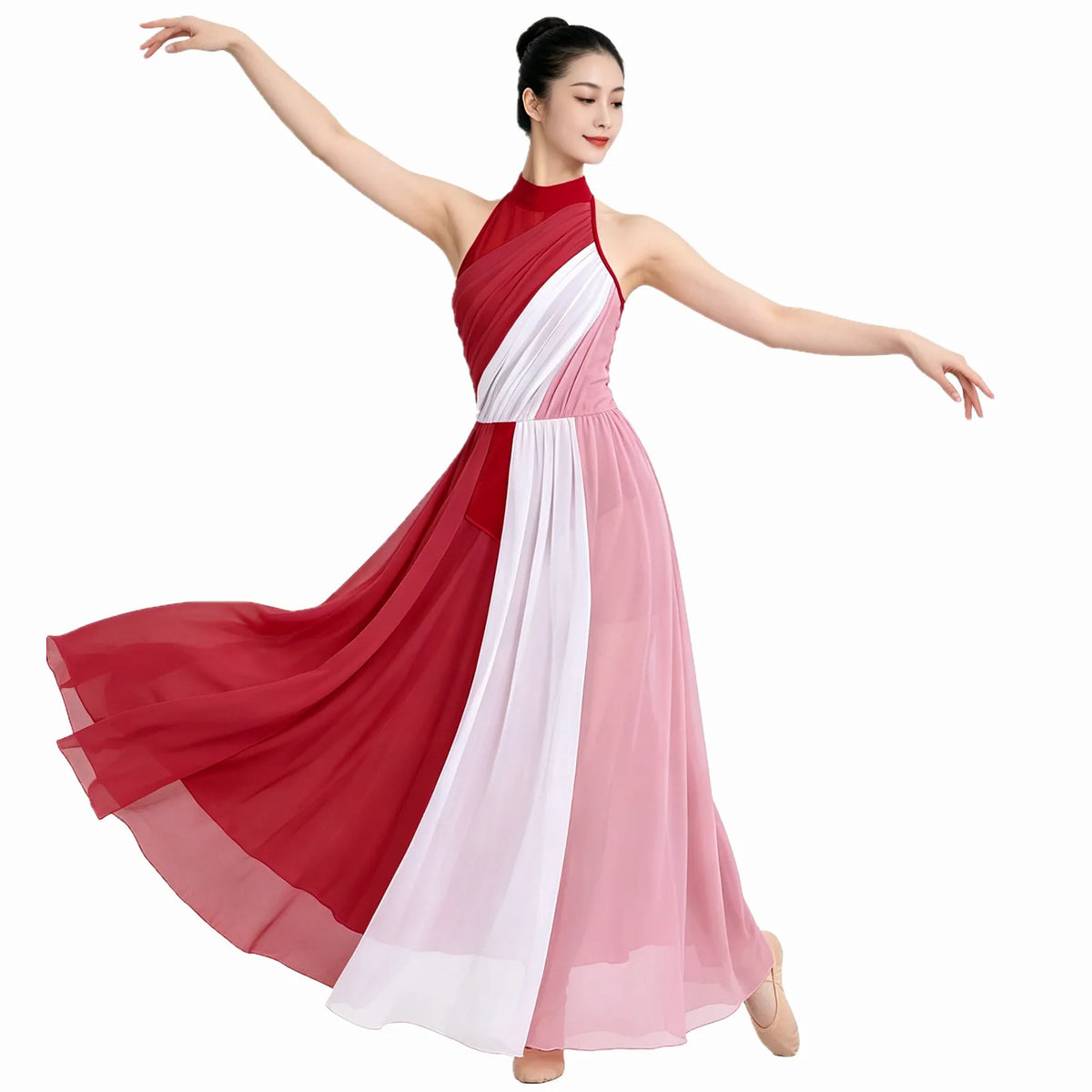 Moonlit Split-Skirt Lyrical Dance Leotard Dress