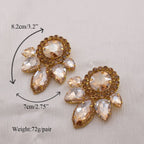 Rhinestone Earring & Ring Jewelry Set | Clip-On or Pin | 10 Colors