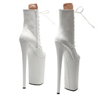 10-Inch Patent Open-Toe Ankle Boots