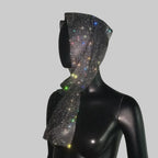 Rhinestone Bandana Headband - Crystal Mesh Hair Scarf