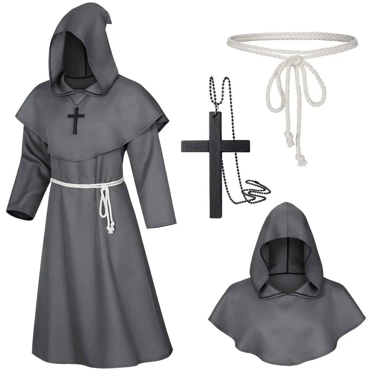Hooded Monk Costume | Robe Set