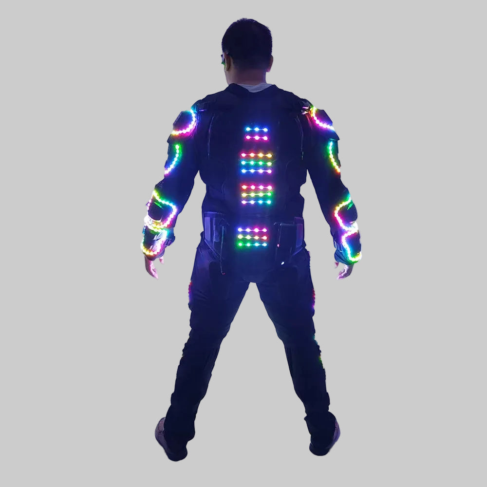 LED Robot Laser Armor Suit - RGB Performance Costume with Laser Effects