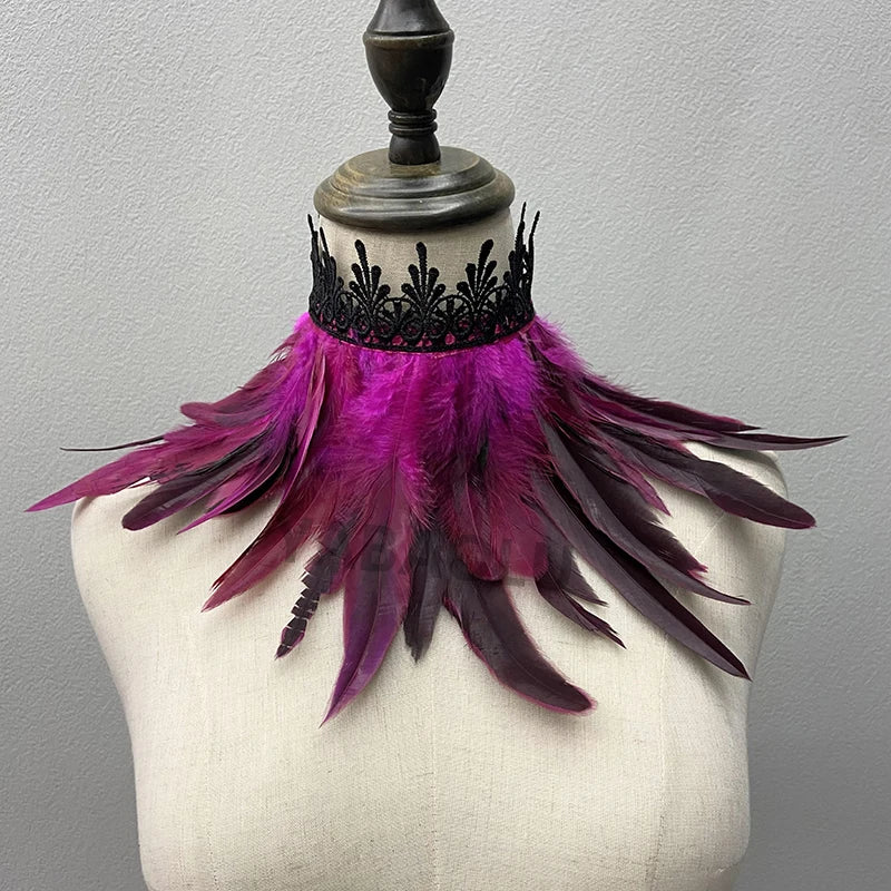 Feather Collar | Lace Choker Detail