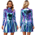 Metallic Leotard & Skirt Set | Long Sleeve