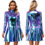 Metallic Leotard & Skirt Set | Long Sleeve