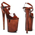 9-Inch Electroplated Platform Sandals - Slip-On Dance Heels
