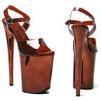 9-Inch Electroplated Platform Sandals - Slip-On Dance Heels