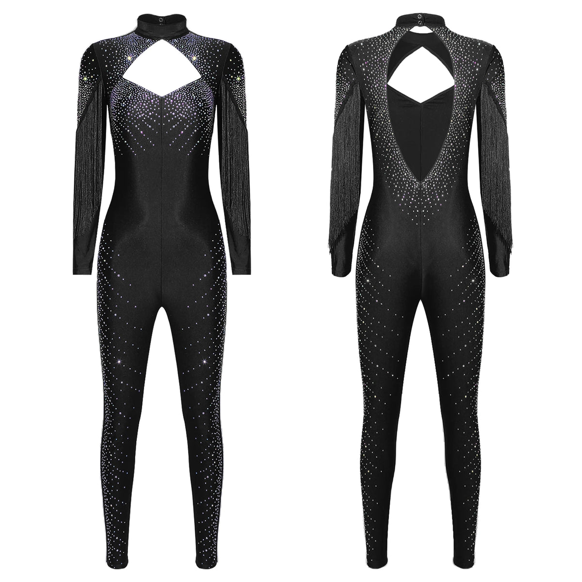 Starlight Rhinestone Tassel Performance Jumpsuit