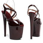 8-Inch Open-Toe Platform Sandals - Patent High Heel Performance Shoes