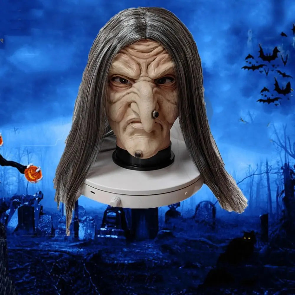 Witch Character Mask | Long Grey Hair