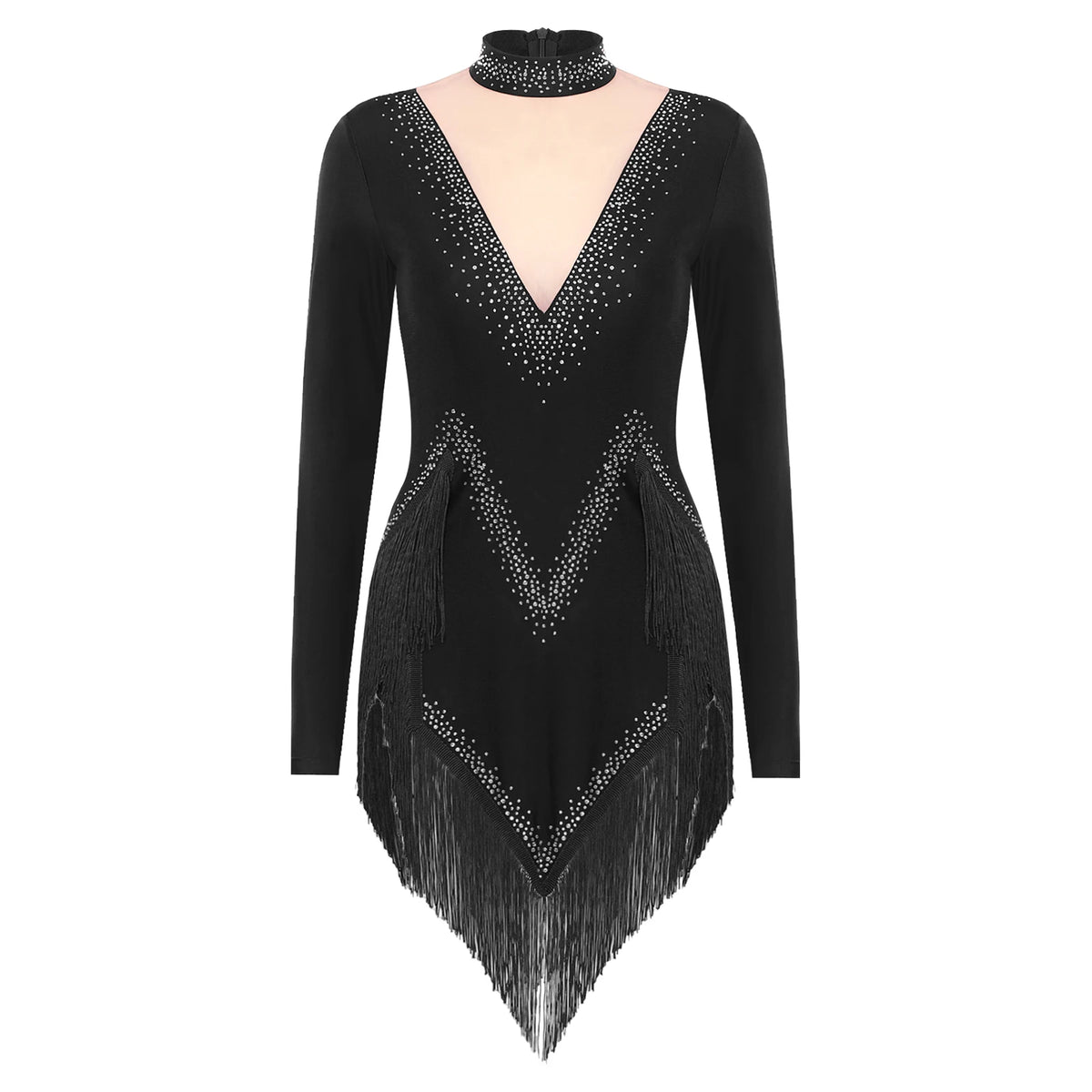 Starlight Rhinestone Tassel Latin Dance Dress