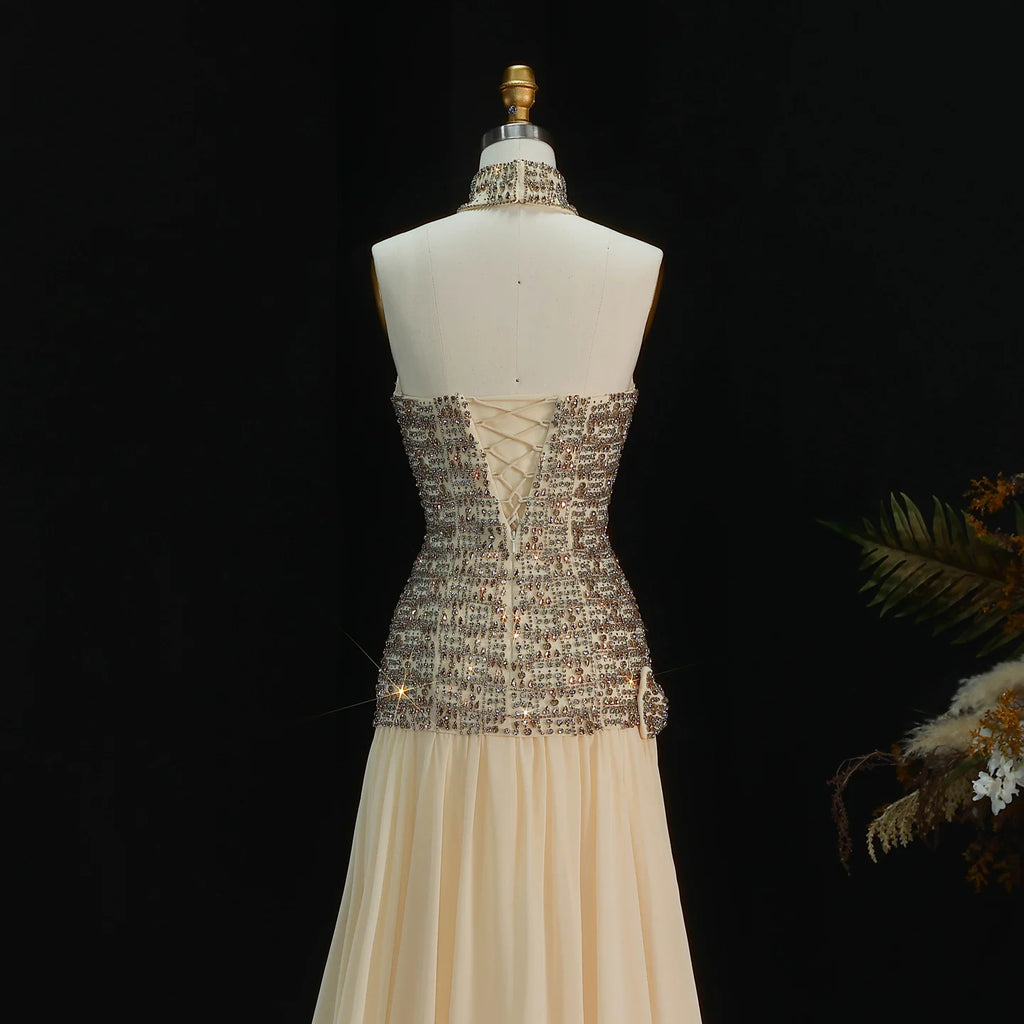 Beaded Sequin Bow Gown | Sweetheart A-Line | Floor-Length