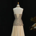 Beaded Sequin Bow Gown | Sweetheart A-Line | Floor-Length