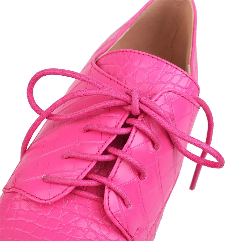 Platform Derby Heels | Croc-Effect | 14.5cm
