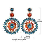 Rhinestone Round Drop Earrings | Statement Sparkle