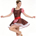 Gingerbread Costume Dress | Candy Cane Trim