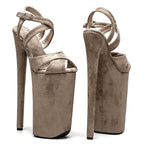 10-Inch Suede Platform Sandals - Open-Toe Dance Heels