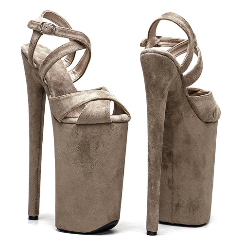 10-Inch Suede Platform Sandals - Open-Toe Dance Heels