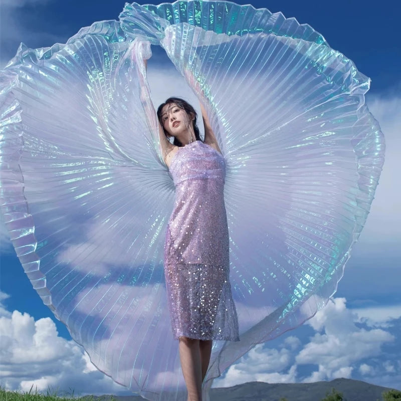 Belly Dance Wings | Pleated | Adjustable Sticks