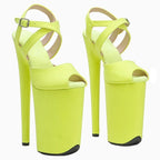 9-Inch Matte Platform Sandals | Open Toe | Cross Strap