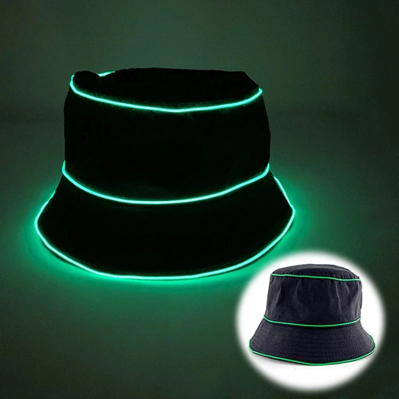LED EL Wire Glow Bucket Hat | 7 Colors