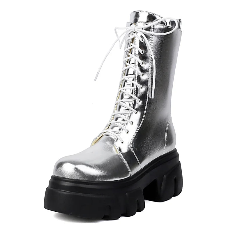 Platform Ankle Boots | Lace-Up | 7.5cm