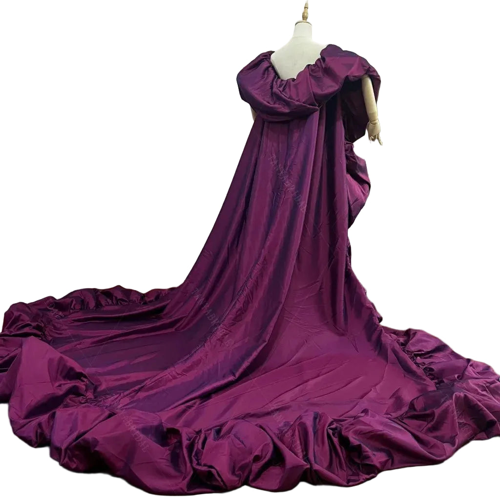 Taffeta Cape | Puffy Ruffle Edge & 230cm Train | Pageant & Evening