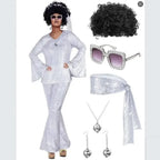 70s Disco Costume | Bell-Bottom Set & Afro Wig