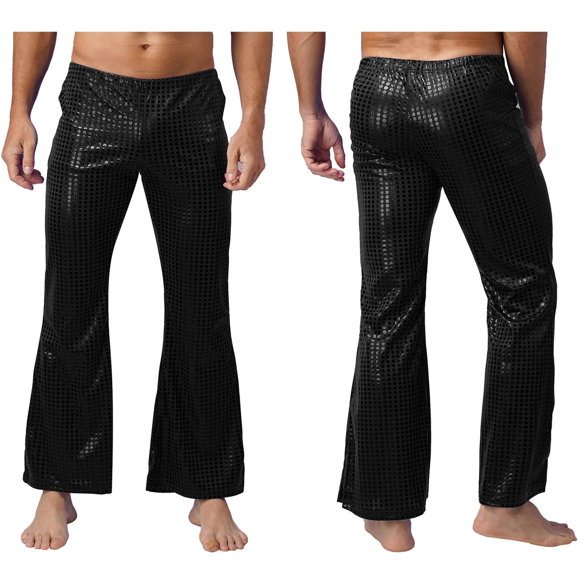 Men's Metallic Flare Pants | Jazz Dance | Shiny Finish