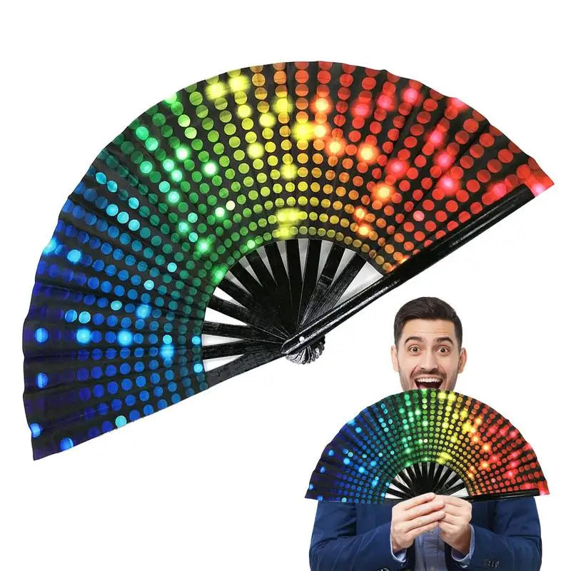 Rainbow Folding Hand Fan | Dance & Performance