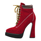 Platform Ankle Booties | Pointed Toe Side Zip | 14cm Heel | Sizes US 5–15