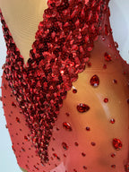 See Through Mesh Rhinestone Mini Dress