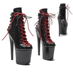 20CM Platform Ankle Boots - Matte Finish High Heel Pole Dance Booties