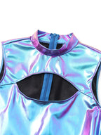 Metallic Cut-Out Bodysuit | Festival Rave Leotard
