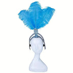 Rhinestone Showgirl Headpiece | Ostrich Feather Plume | 10 Colours | Adjustable